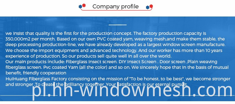 Ekran komarów z włókna szklanego dla Windows Nets Ekran owadów z włókna szklanego